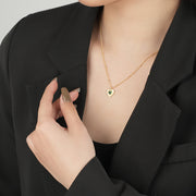 GREEN AURA HEART NECKLACE